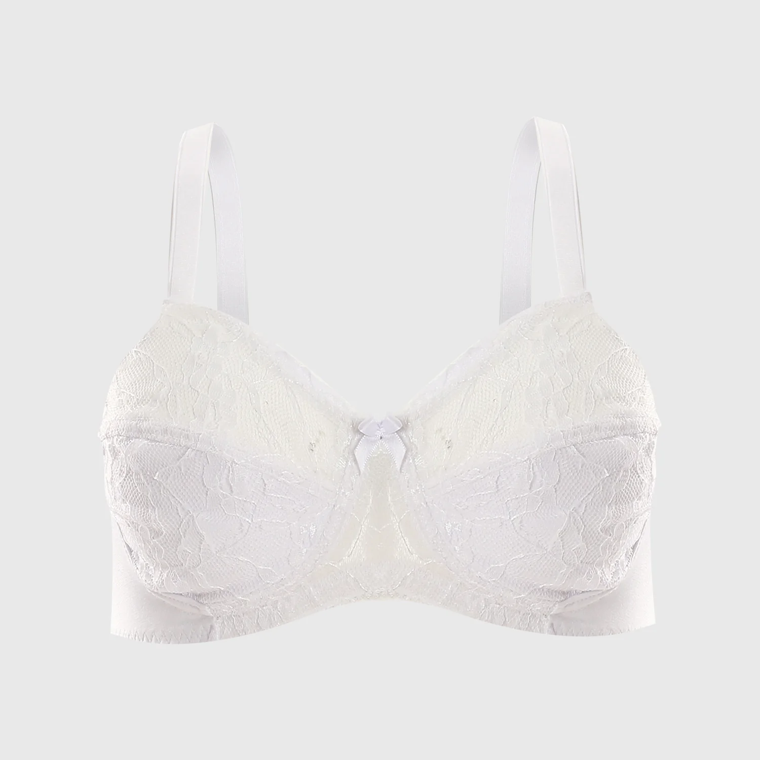 Two Halves Cup Minimizer White Lace & Synthetic Bra ميني مايزر دانتيل نورمال